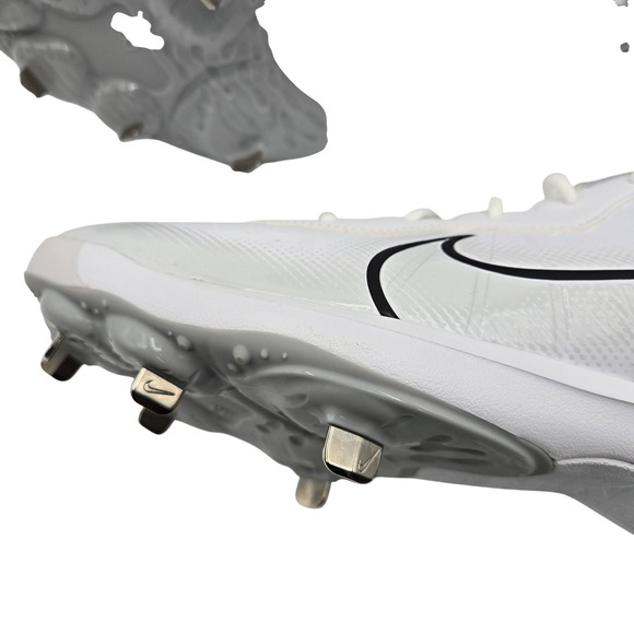 Nike Alpha Huarache Varsity‎ 4 Low Cleats Mens 13 White Wolf Grey Metal Baseball main image 4